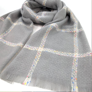 Spotty Boxy Thick Scarf Dove Grey