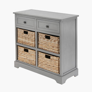 Devonshire Grey Wood 2 Drawer 4 Basket Unit ** IN STORE ONLY**