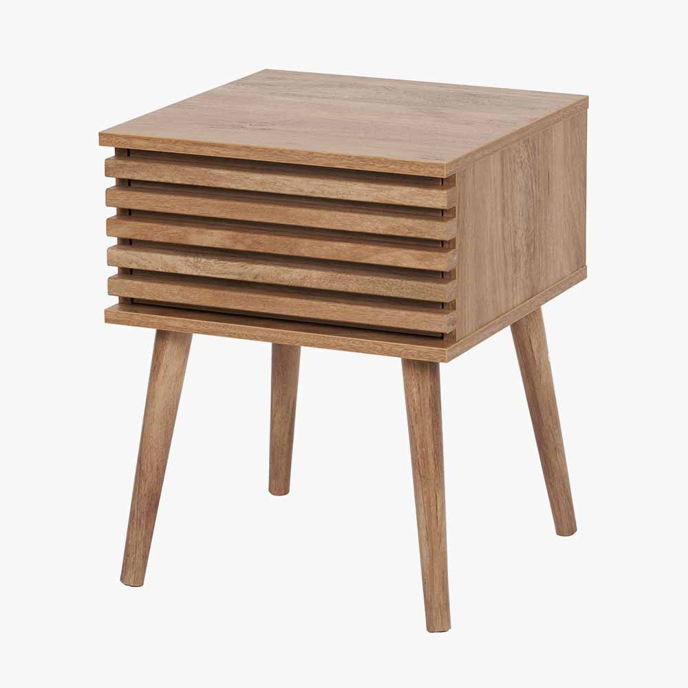 Eucalyptus Wood 1 Drawer Bedside  Table ** IN STORE ONLY**