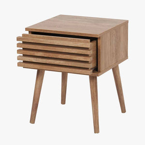 Eucalyptus Wood 1 Drawer Bedside  Table ** IN STORE ONLY**