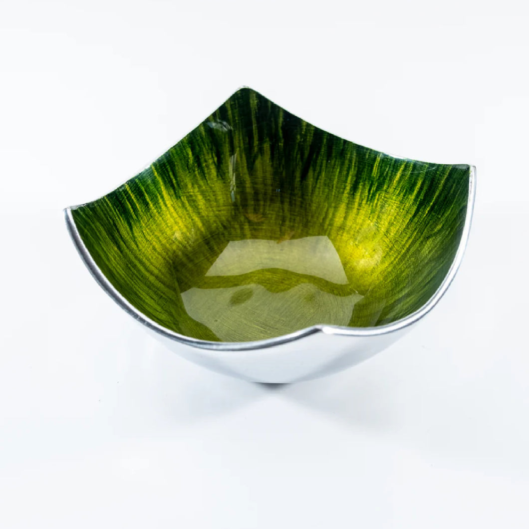 Brushed Green Square Dish 11.5cm