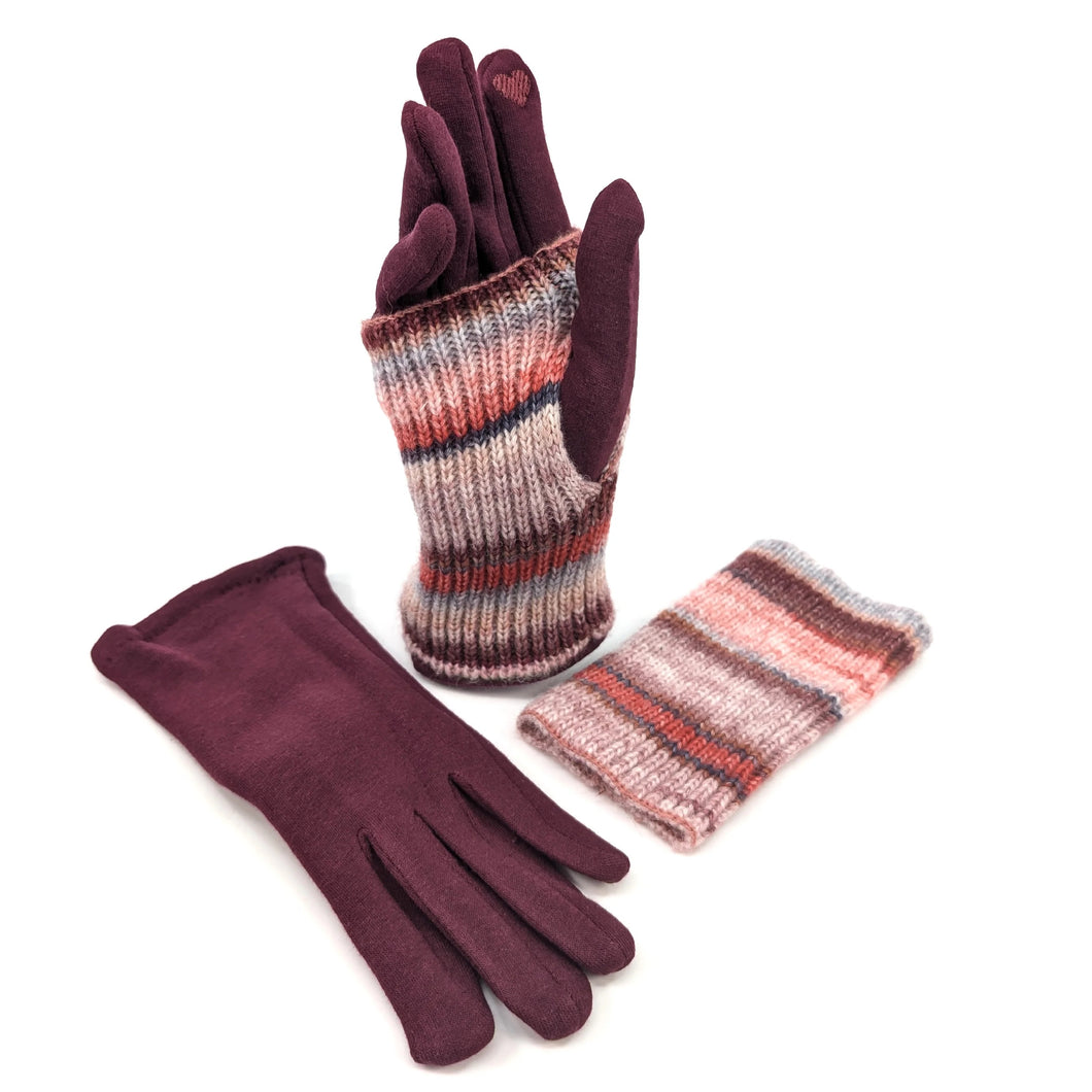 Sangria Multi Striped Gloves