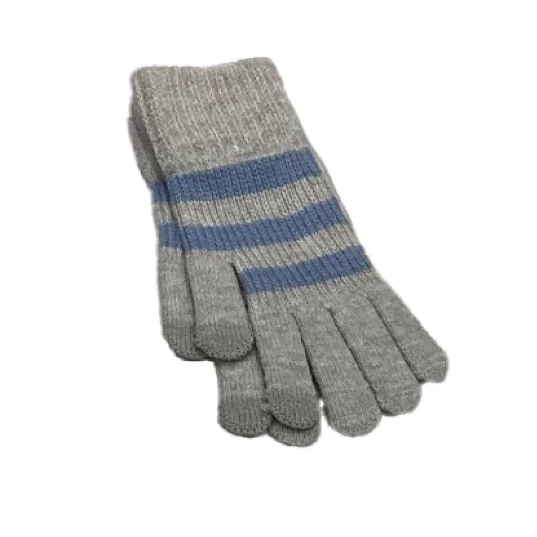 Grey stripey Children's Gloves Large