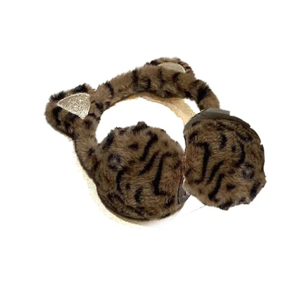 Brown Animal Glitter Cat Ear Earmuffs