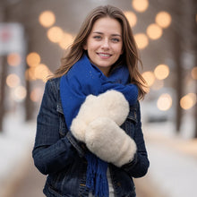 Load image into Gallery viewer, Faux Fur Mittens - Cream
