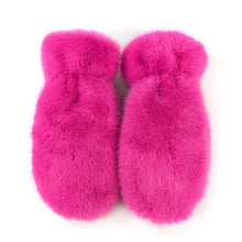 Load image into Gallery viewer, Faux Fur Mittens - Neon Pink
