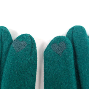 Buttoned Gloves - Green