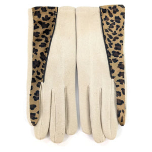 Animal Print Brushstroke Gloves - Mink