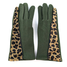 Load image into Gallery viewer, Animal Print Brushstroke Gloves - Dark Green
