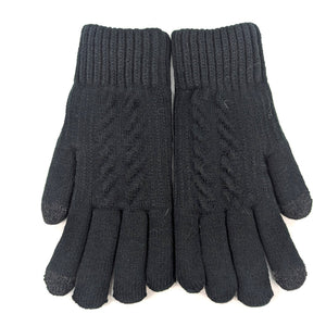 Men's Knitted Gloves - Black