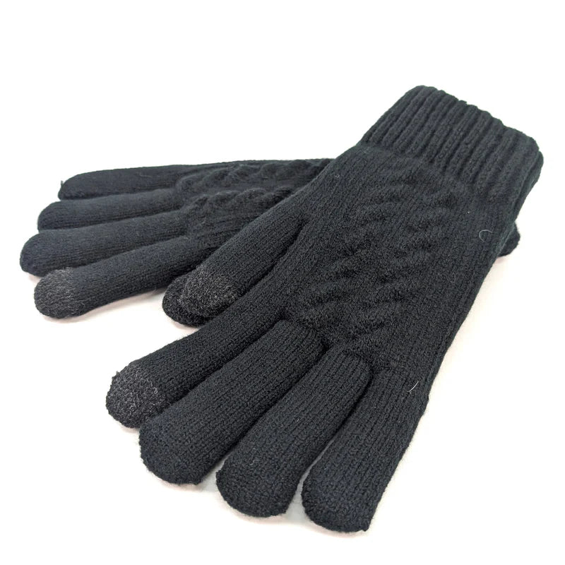 Men's Knitted Gloves - Black