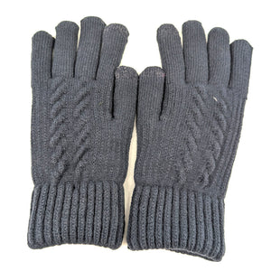 Men's Knitted Gloves - Navy