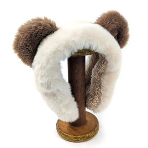 Cream Bear Ear Headband/Muffs