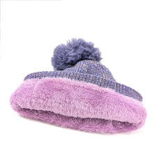 Load image into Gallery viewer, Fur Pom Pom Hat Purple
