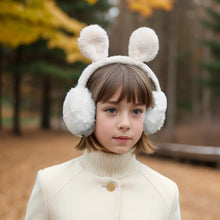 Load image into Gallery viewer, White Rabbit Ear Muffs

