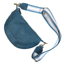 Load image into Gallery viewer, Teal Vegan Leather Half Moon Bag
