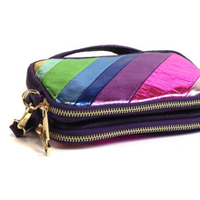 Load image into Gallery viewer, Multi Disco Coloured Metallic Stripe Bag
