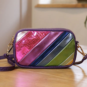 Multi Disco Coloured Metallic Stripe Bag