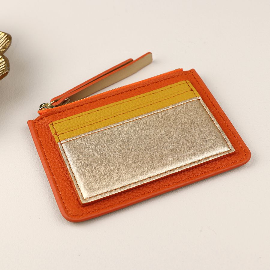 Orange/Metallic Cardholder