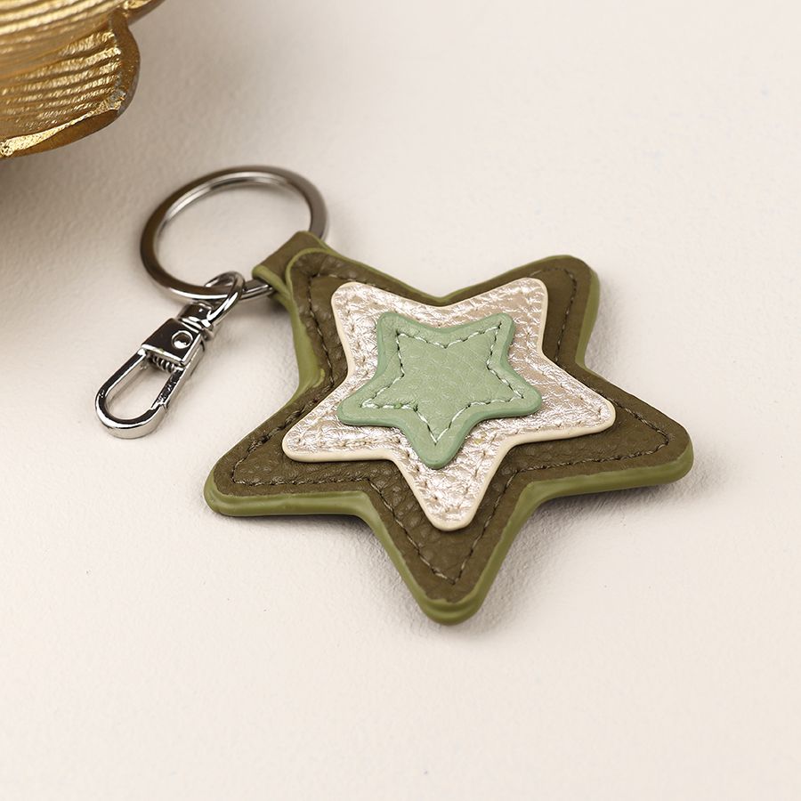 Khaki Star Keyring