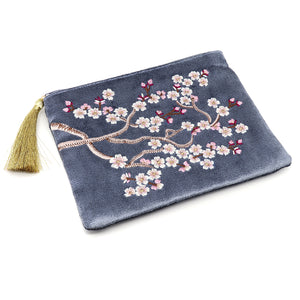 Blue Velvet Sakura Meadow Pouch