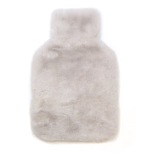 Load image into Gallery viewer, Pale Grey Faux Fur Mini Hot Water Bottle
