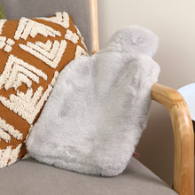 Load image into Gallery viewer, Pale Grey Faux Fur Mini Hot Water Bottle
