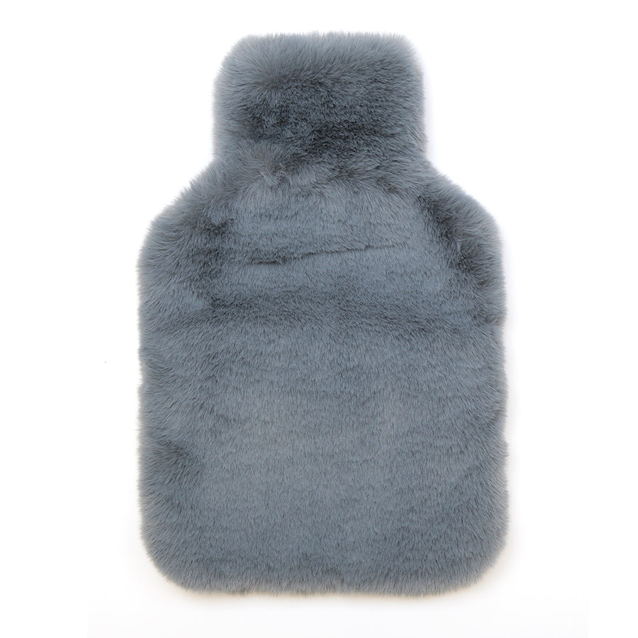 Dark Grey Faux Fur Hot Water Bottle