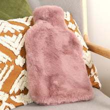 Load image into Gallery viewer, Dusky Pink Faux Fur Mini Hot Water Bottle
