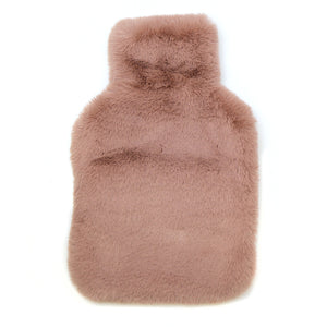 Dusky Pink Faux Fur Mini Hot Water Bottle