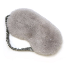 Load image into Gallery viewer, Pale Grey Faux Fur Satin Lined Eye Mask
