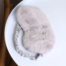 Load image into Gallery viewer, Pale Grey Faux Fur Satin Lined Eye Mask
