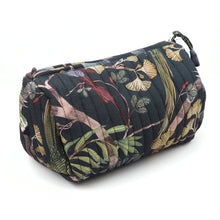 Load image into Gallery viewer, Dusky Navy Tropical Quilted Makeup Bag - Large
