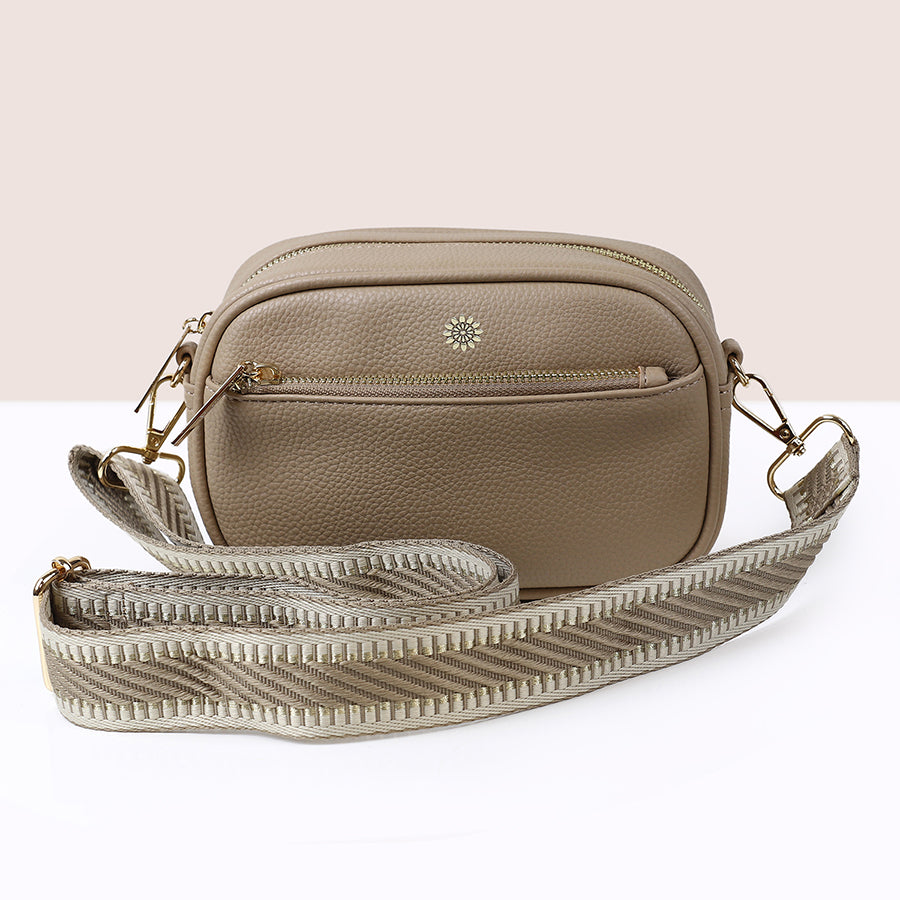 Buff Vegan Leather Small Camera Bag