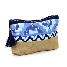 Load image into Gallery viewer, Blue Mix Floral Tile Print Travel Pouch
