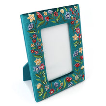 Load image into Gallery viewer, Teal Velvet Floral Photo Frame

