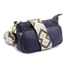 Load image into Gallery viewer, Navy Vegan Leather Cross Body Bag
