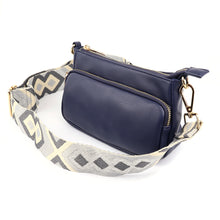 Load image into Gallery viewer, Navy Vegan Leather Cross Body Bag

