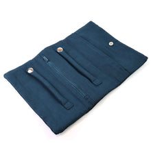 Load image into Gallery viewer, Navy Embroidered Velvet Crane Jewellery Organiser
