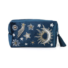 Load image into Gallery viewer, Night Sky Velvet Embroidered Make Up Pouch
