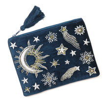 Load image into Gallery viewer, Night Sky Velvet Embroidered Pouch
