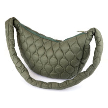 Load image into Gallery viewer, Khaki Quilted Half Moon Bag
