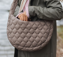 Load image into Gallery viewer, Beige Quilted Half Moon Bag
