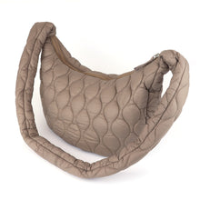 Load image into Gallery viewer, Beige Quilted Half Moon Bag
