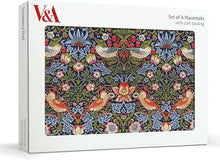 Load image into Gallery viewer, Strawberry Thief Set of 4 Placemats
