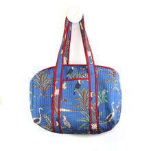 Load image into Gallery viewer, Rich Blue Safari Palm Print Weekend Bag
