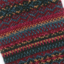 Load image into Gallery viewer, Burgundy/Teal Fair Isle Knit Hot Water Bottle
