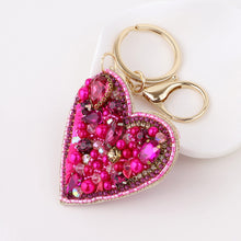 Load image into Gallery viewer, Bright Pink Heart Keyring
