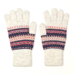 Cream/Denim/Coral Gloves