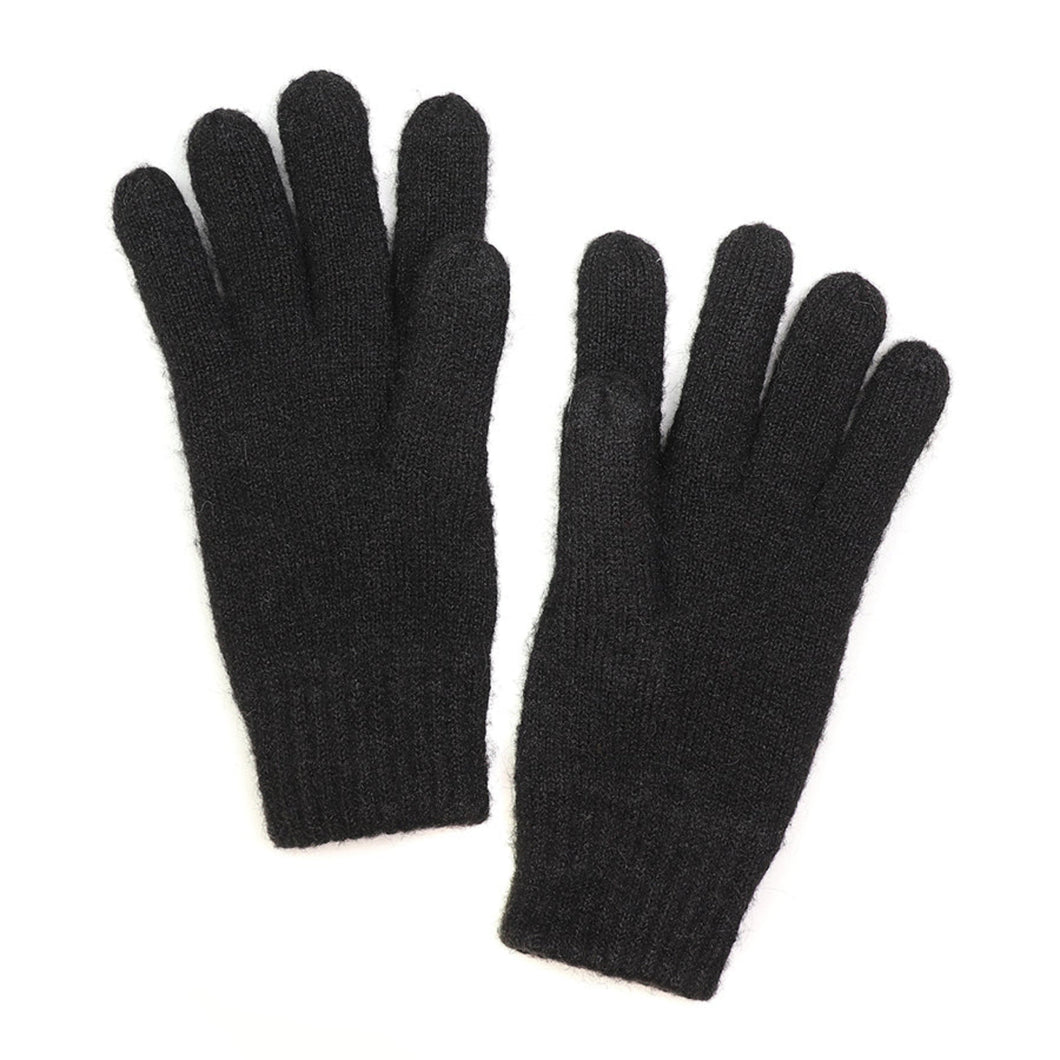 Black Alpaca Blend Men's Gloves